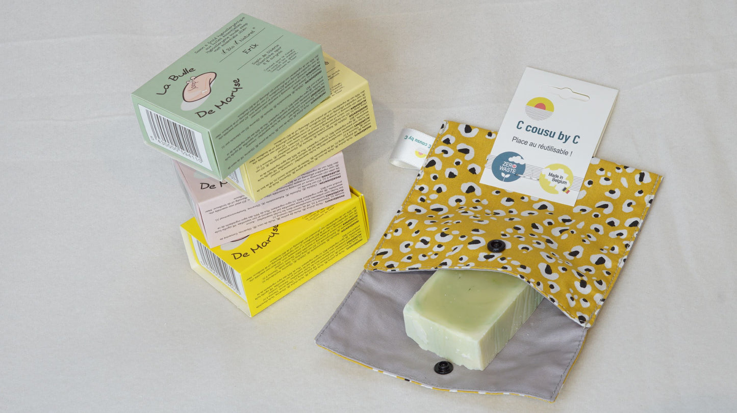 Savon et pochette de transport - 100% made in Belgium